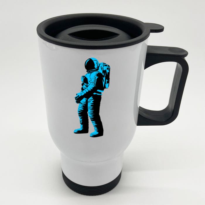 Cool Blue Astronaut Front & Back Stainless Steel Travel Mug