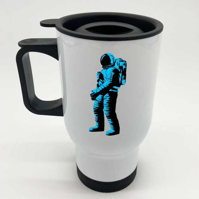 Cool Blue Astronaut Front & Back Stainless Steel Travel Mug