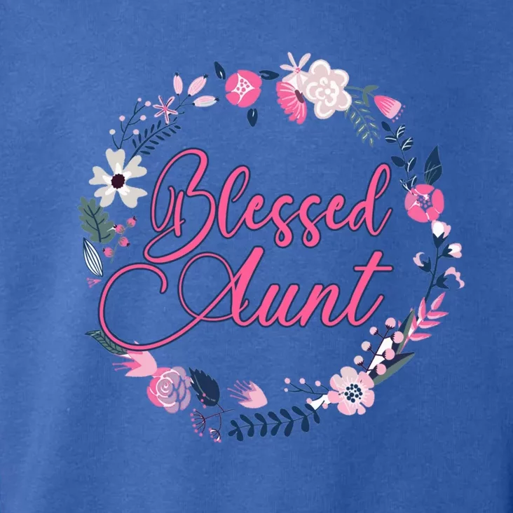 Cute Blessed Aunt New Aunty Auntie Sister Flower Gift Toddler Hoodie