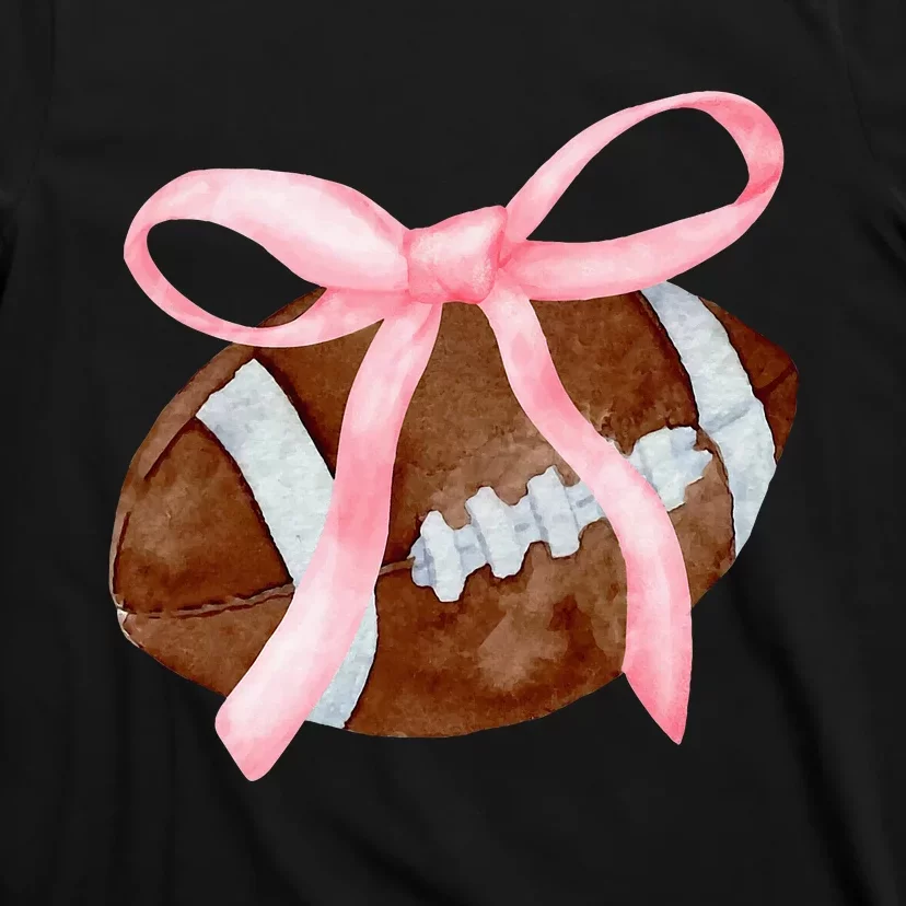 Coquette Bow American Football Game Day Thanksgiving Autumn T-Shirt