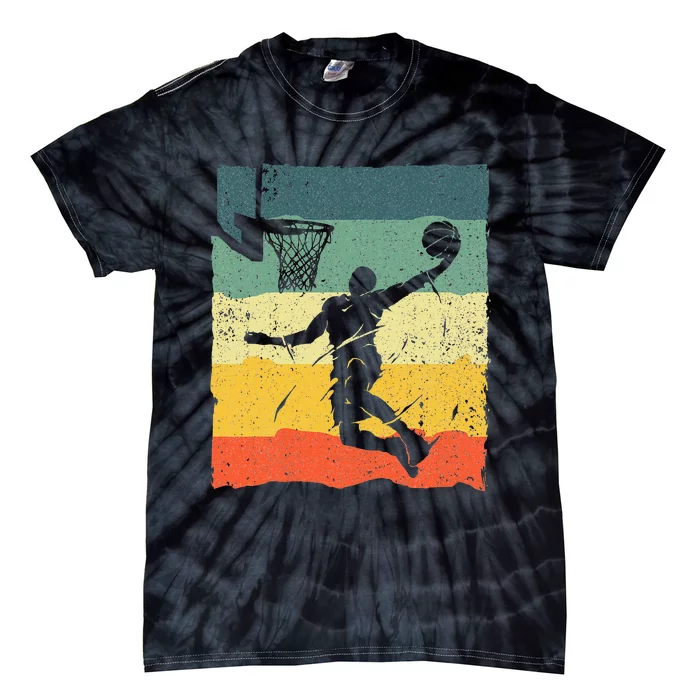 Cool Basketball Art For Men Women Vintage Basketball Player Tie-Dye T-Shirt