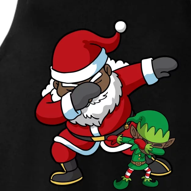 Christmas Black African American Dabbing Santa Claus Dab Gift Ladies Tri-Blend Wicking Tank