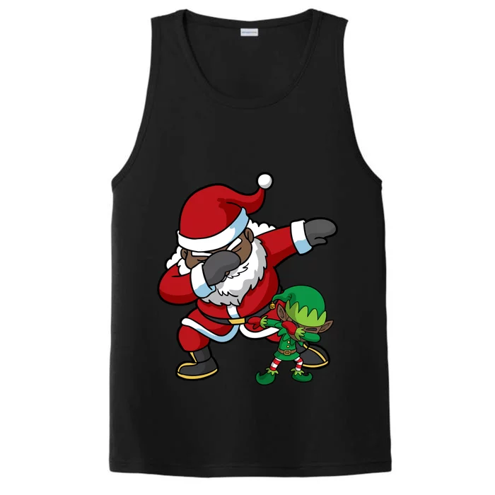 Christmas Black African American Dabbing Santa Claus Dab Gift Performance Tank