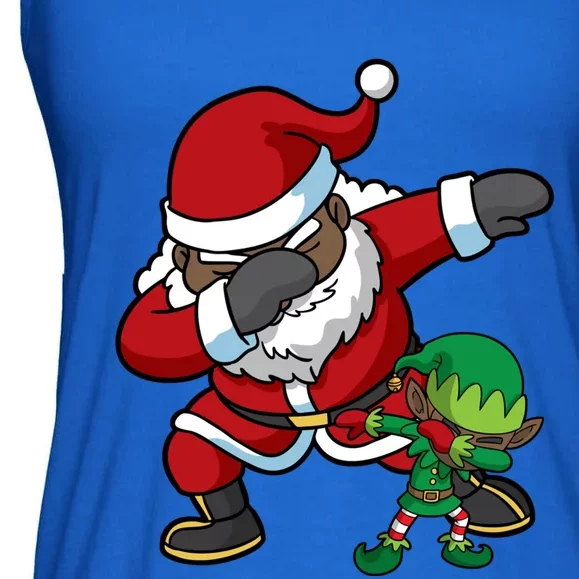 Christmas Black African American Dabbing Santa Claus Dab Gift Ladies Essential Flowy Tank