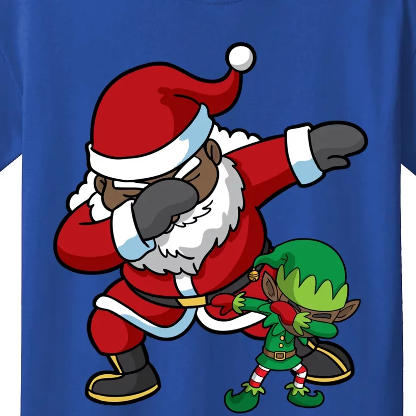 Christmas Black African American Dabbing Santa Claus Dab Gift Kids T-Shirt