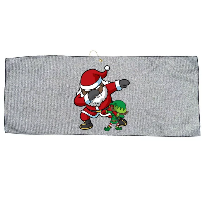 Christmas Black African American Dabbing Santa Claus Dab Gift Large Microfiber Waffle Golf Towel