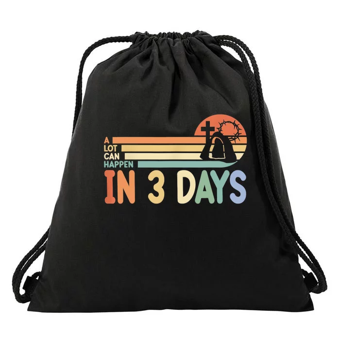 Christian Bible A Lot Can Happen In 3 Days Vintage Easter Drawstring Bag