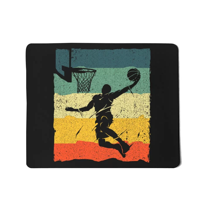 Cool Basketball Art For Men Women Vintage Basketball Player Mousepad