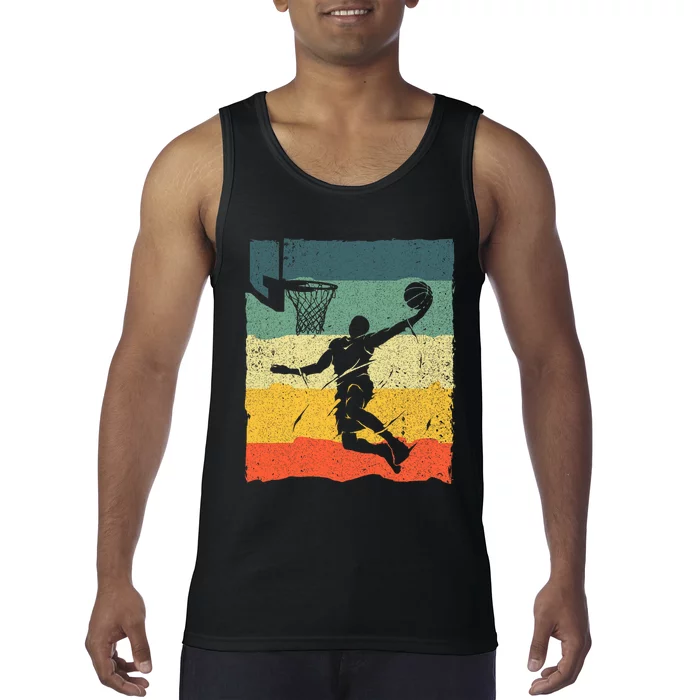 Cool Basketball Art For Men Women Vintage Basketball Player Tank Top