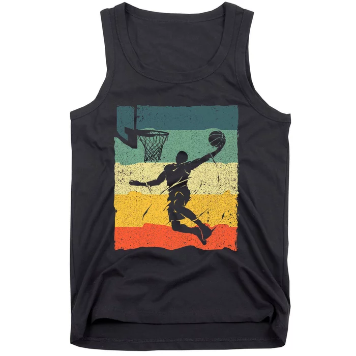 Cool Basketball Art For Men Women Vintage Basketball Player Tank Top