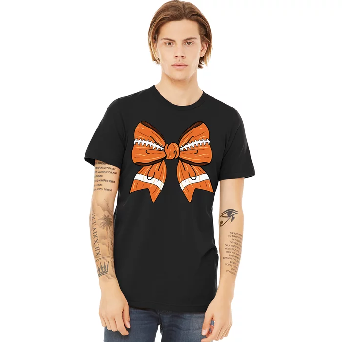 Coquette Bow American Football Thanksgiving Premium T-Shirt