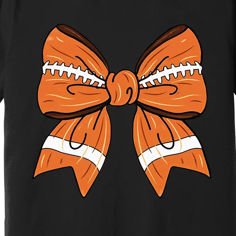 Coquette Bow American Football Thanksgiving Premium T-Shirt