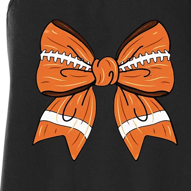 Coquette Bow American Football Thanksgiving Women's Racerback Tank