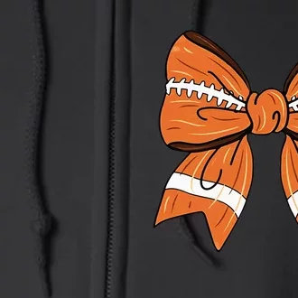 Coquette Bow American Football Thanksgiving Full Zip Hoodie