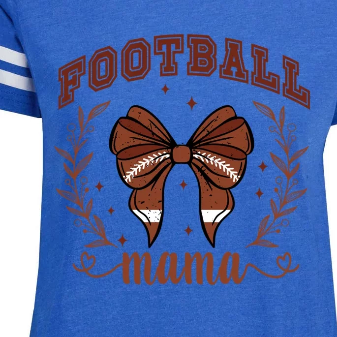 Coquette Bow American Football Mama Thanksgiving Autumn Fall Enza Ladies Jersey Football T-Shirt