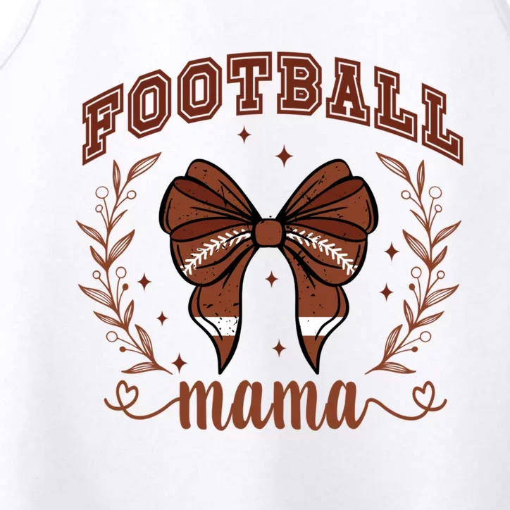 Coquette Bow American Football Mama Thanksgiving Autumn Fall Performance Tank