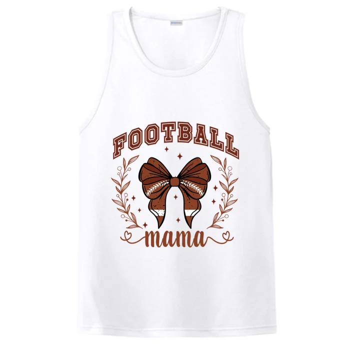 Coquette Bow American Football Mama Thanksgiving Autumn Fall Performance Tank