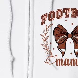 Coquette Bow American Football Mama Thanksgiving Autumn Fall Full Zip Hoodie