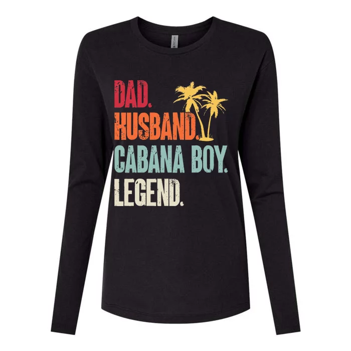 Cabana Boy Beach Bartender Dad Husband Cabana Boy Womens Cotton Relaxed Long Sleeve T-Shirt