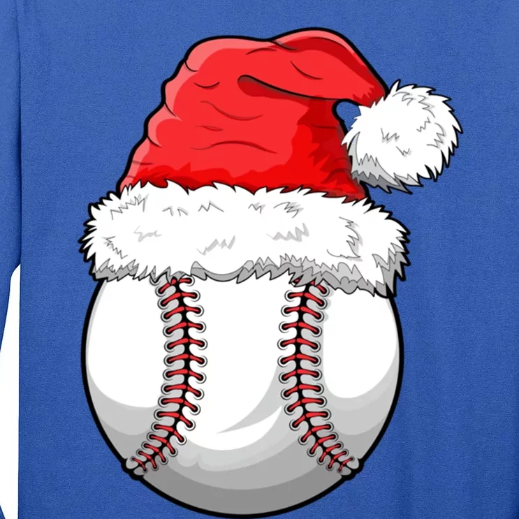 Christmas Baseball Ball Santa Hat Funny Sport Xmas Meaningful Gift Tall Long Sleeve T-Shirt