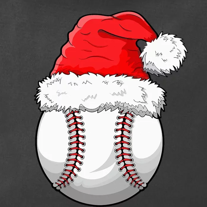 Christmas Baseball Ball Santa Hat Funny Sport Xmas Zip Tote Bag