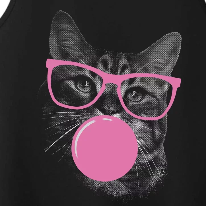 Cat Blowing Bubble Gum Performance Tank