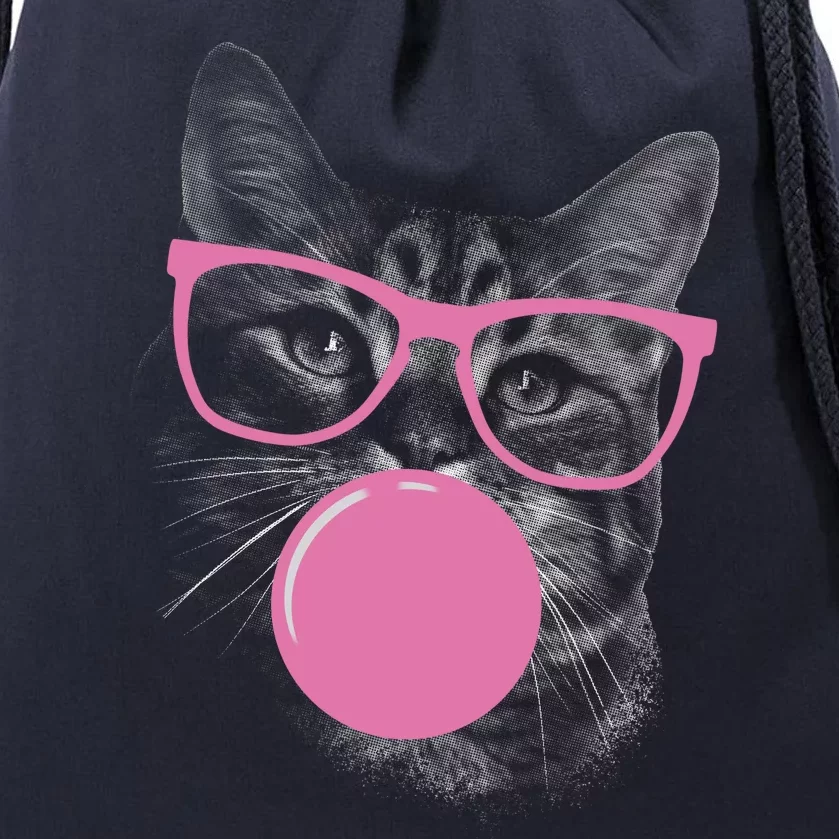 Cat Blowing Bubble Gum Drawstring Bag