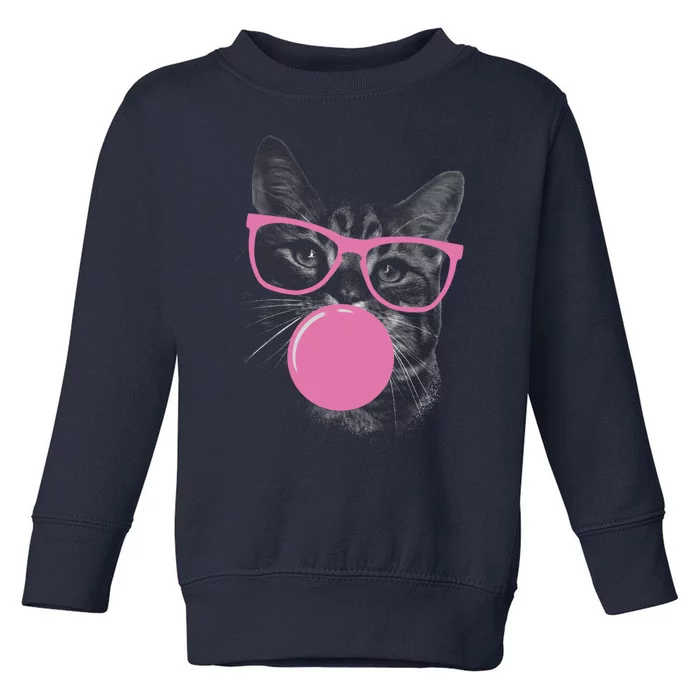 Cat Blowing Bubble Gum Toddler Sweatshirt