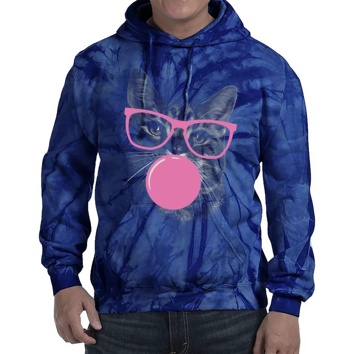 Cat Blowing Bubble Gum Tie Dye Hoodie