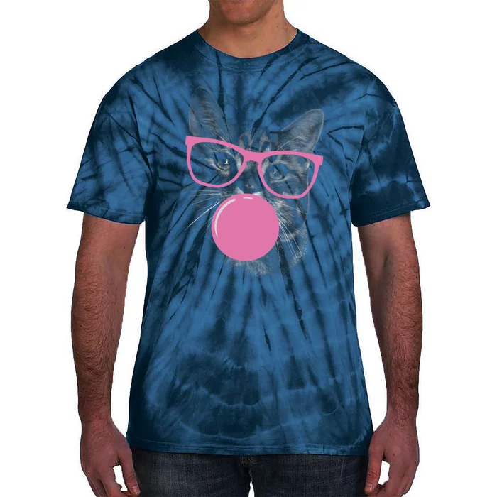 Cat Blowing Bubble Gum Tie-Dye T-Shirt