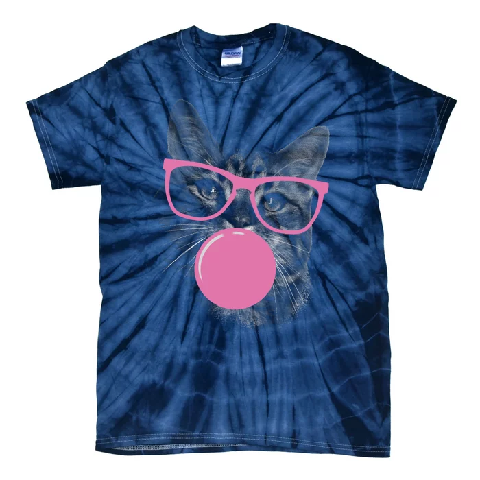 Cat Blowing Bubble Gum Tie-Dye T-Shirt