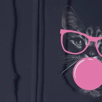 Cat Blowing Bubble Gum Full Zip Hoodie