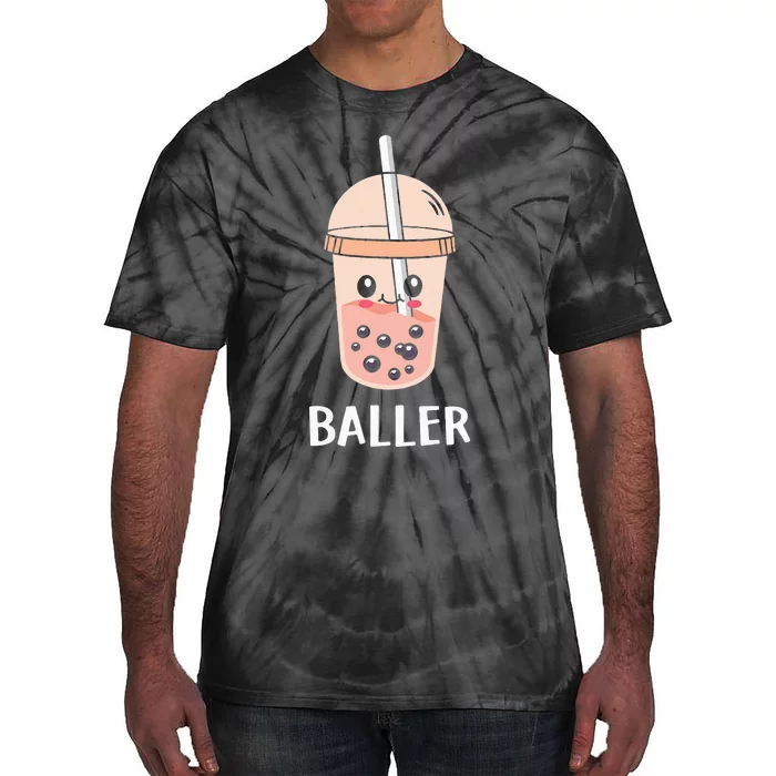 Cute Baller Boba Tea Bubble Tea Anime Kawaii Neko Tie-Dye T-Shirt