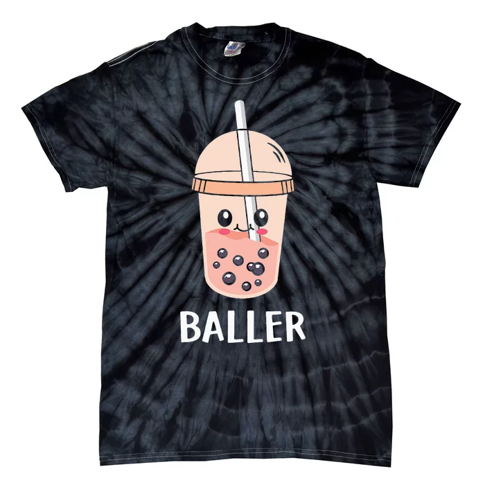 Cute Baller Boba Tea Bubble Tea Anime Kawaii Neko Tie-Dye T-Shirt