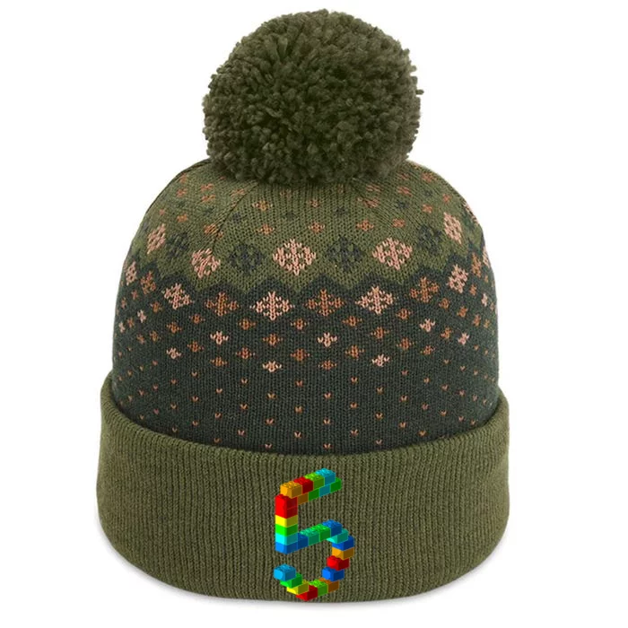 Cute Block Building 5th Birthday Gift 5 Years Old b.o.y.s Girls The Baniff Cuffed Pom Beanie