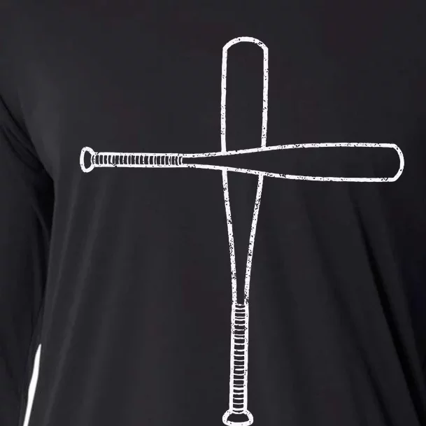 Cross Baseball Bats Christian Faith Sports Coach Pitcher Cooling Performance Long Sleeve Crew