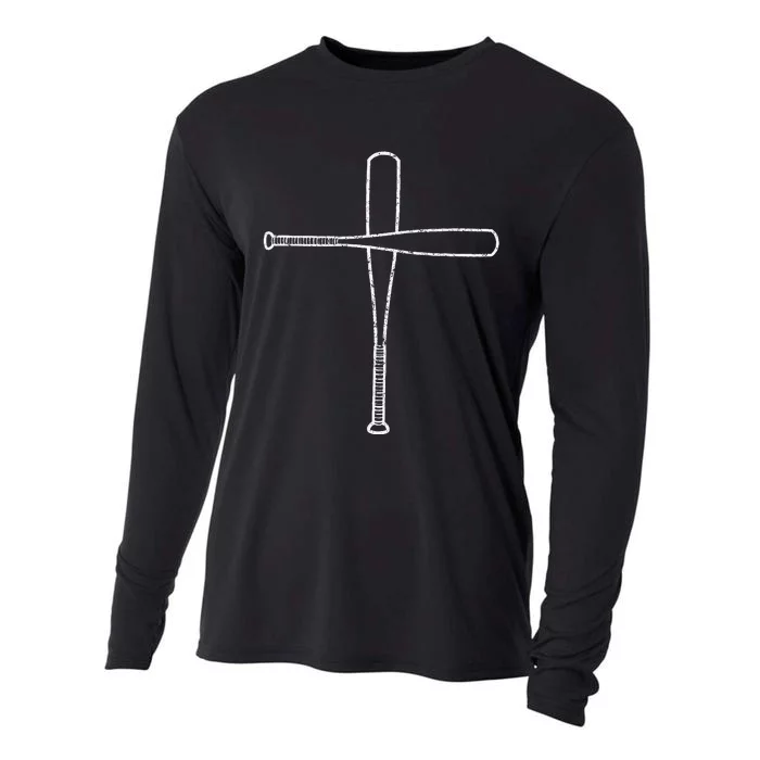 Cross Baseball Bats Christian Faith Sports Coach Pitcher Cooling Performance Long Sleeve Crew