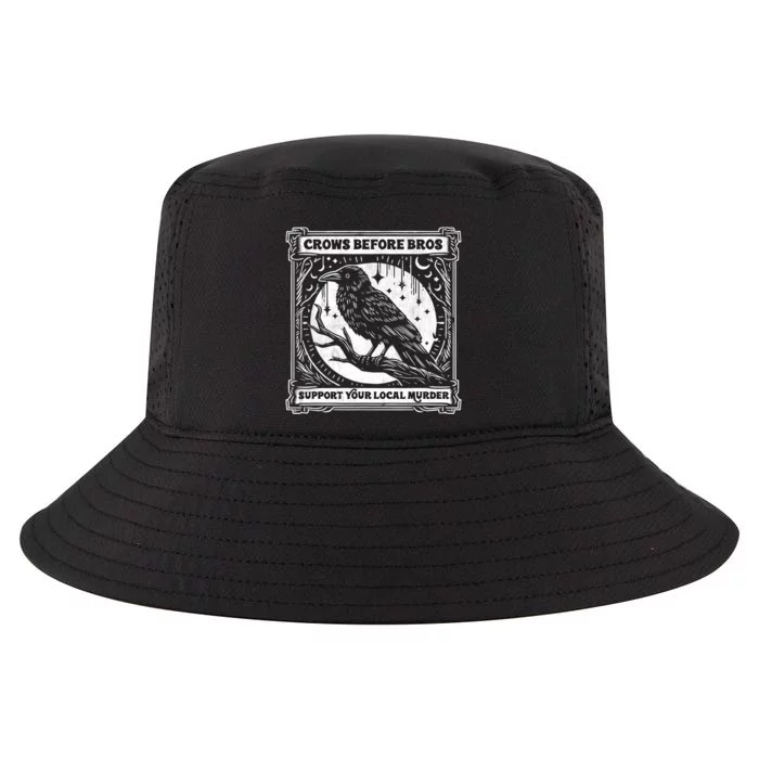 Crows Before Bros Support Your Local Murder Funny Halloween Cool Comfort Performance Bucket Hat