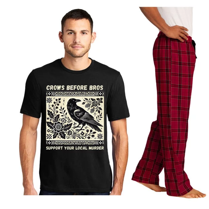 Crows Before Bros Support Your Local Murder Pajama Set