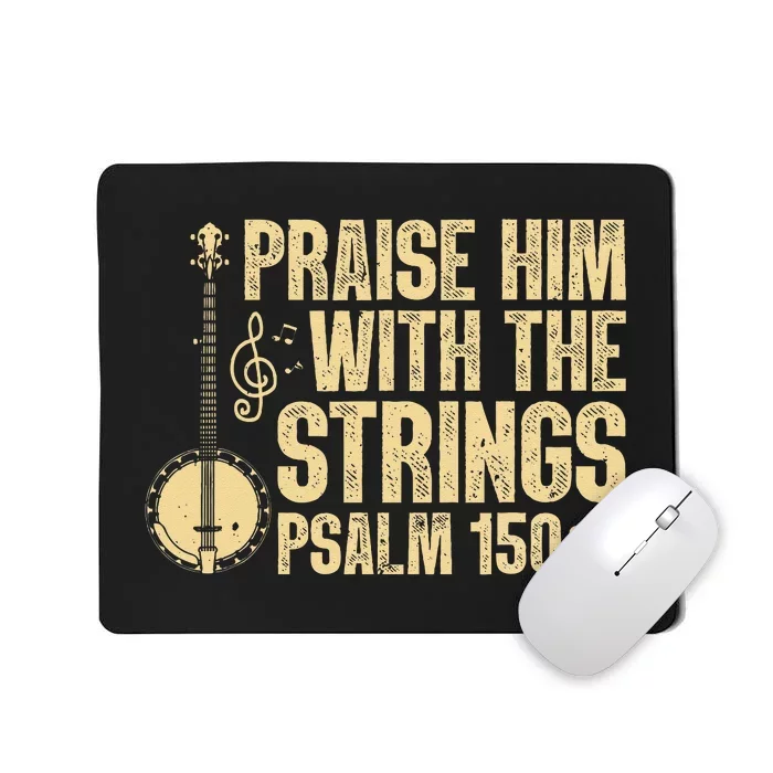 Cool Banjo Bluegrass Music Art For Men Women Worship Leader Mousepad