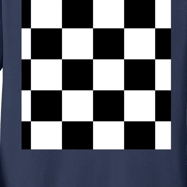 Chess Board Black And White Checkered Kids Long Sleeve Shirt