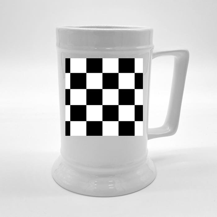 Chess Board Black And White Checkered Front & Back Beer Stein