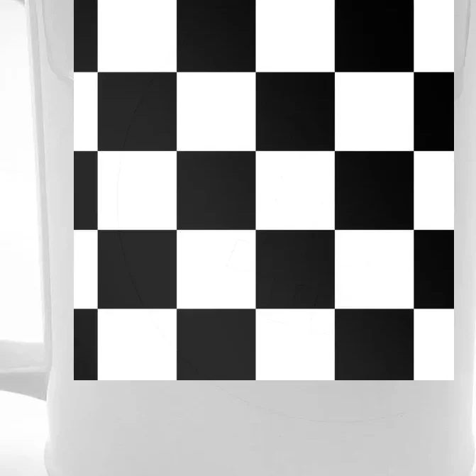 Chess Board Black And White Checkered Front & Back Beer Stein