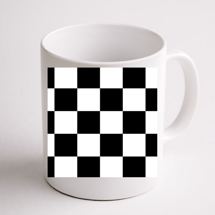 Chess Board Black And White Checkered Front & Back Coffee Mug