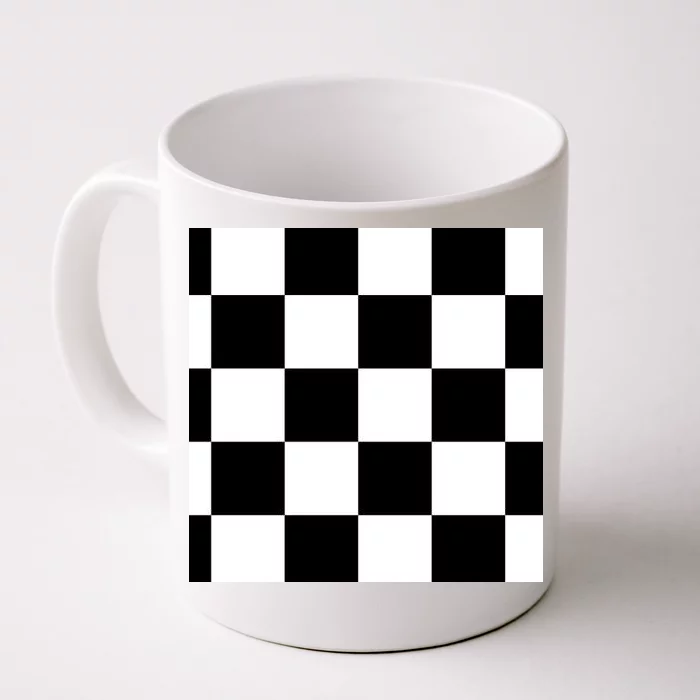 Chess Board Black And White Checkered Front & Back Coffee Mug