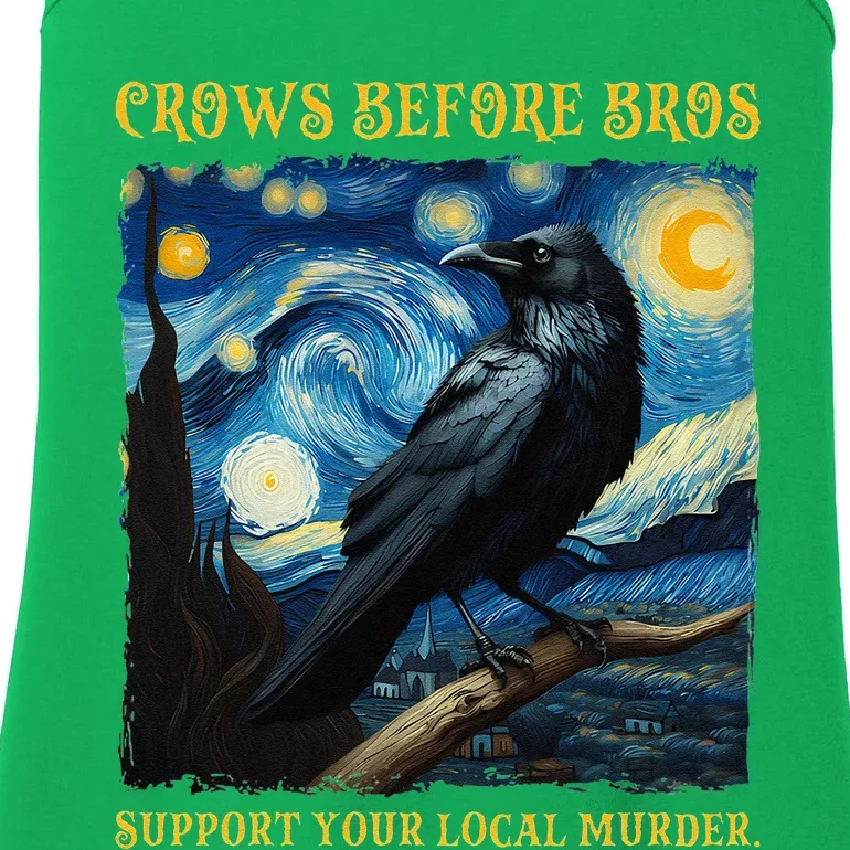 Crows Before Bros Support Your Local Murder Raven Ladies Essential Tank