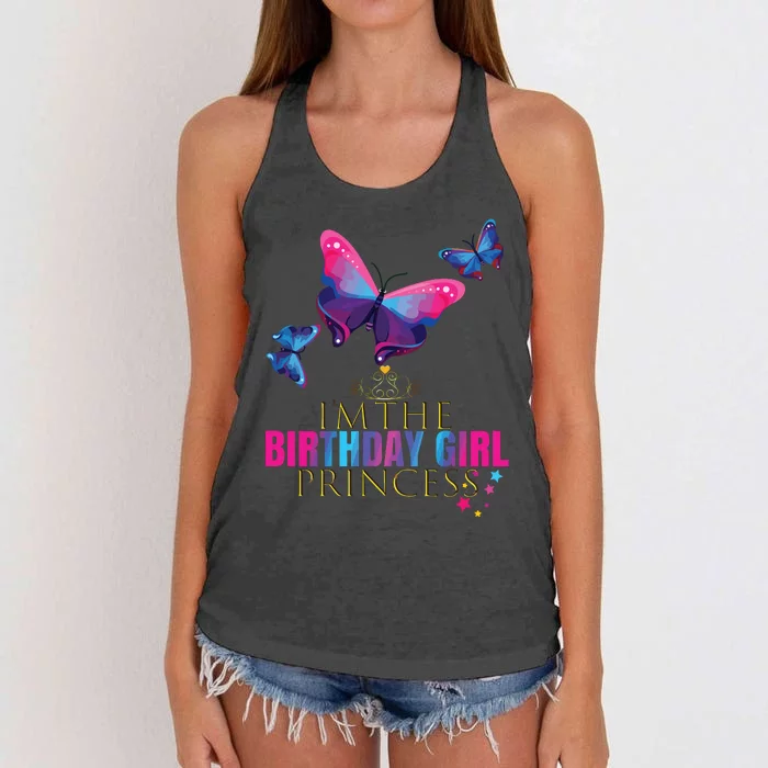 CUTE BUTTERFLY Birthday Princess Shirts Party Outfit Women's Knotted Racerback Tank