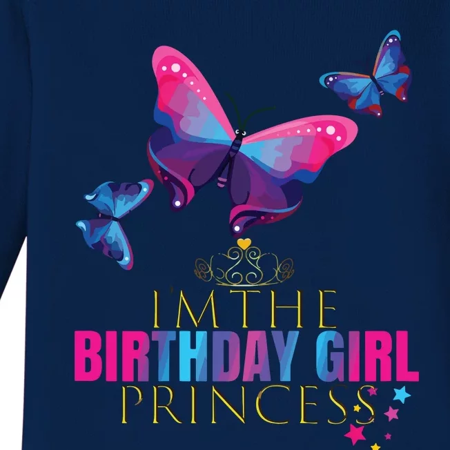 CUTE BUTTERFLY Birthday Princess Shirts Party Outfit Baby Long Sleeve Bodysuit