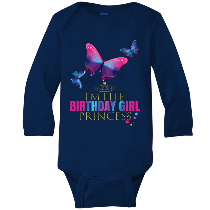 CUTE BUTTERFLY Birthday Princess Shirts Party Outfit Baby Long Sleeve Bodysuit