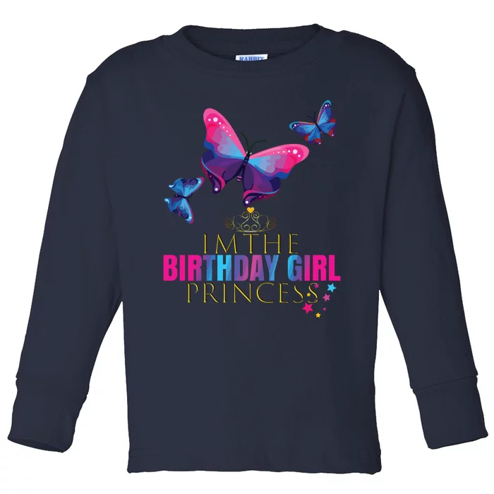 CUTE BUTTERFLY Birthday Princess Shirts Party Outfit Toddler Long Sleeve Shirt